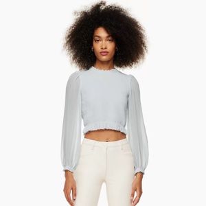 Aritzia Wilfred Tempest Blouse in Frozen Grey